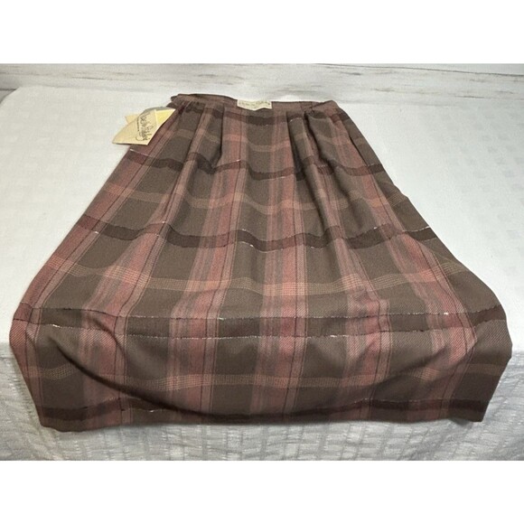 VINTAGE NWT! New Diane Von Furstenberg 12 Womens Long Pleated Plaid A-LINE Skirt - Picture 8 of 16